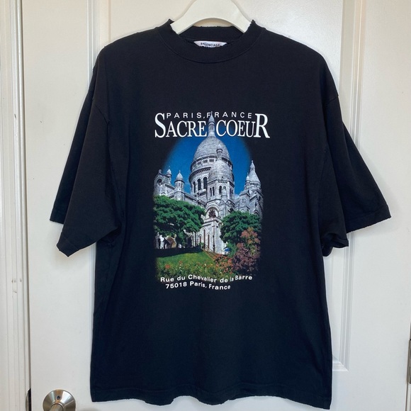 Balenciaga Paris Black Distressed Tee Size XS - Picture 10 of 11